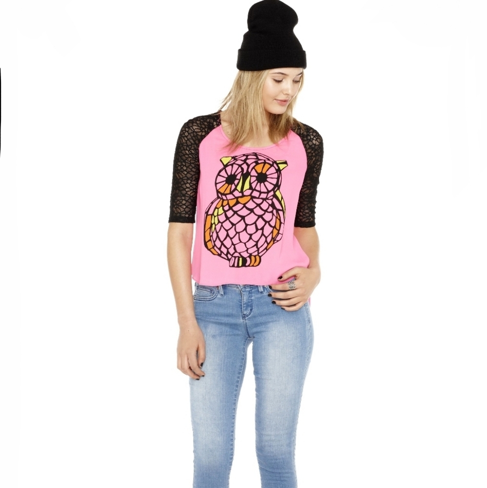 L'Amore by Nanette Lepore owl top, sz M